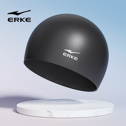 Hongxing Erke (ERKE) swimming cap silicone waterproof cap for adults, unisex, high-elastic ear protection, comfortable long hair without tying the head, professional swimming