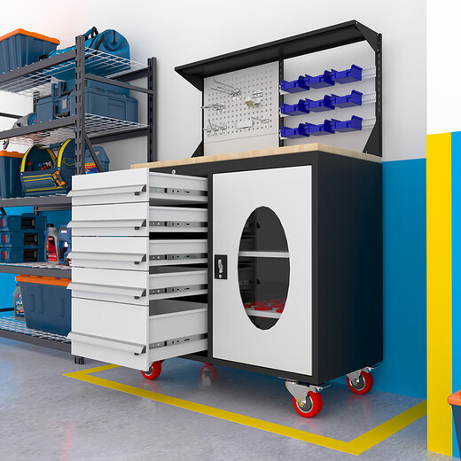 3AAA workshop mobile drawer hardware cart with hanging plate tool holder customized cold rolled steel 1 ton 70KG