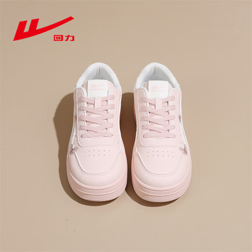 Pull back women's shoes thick-soled casual sneakers for women 2026 spring popular soft-soled versatile student white shoes for women pink rice 36