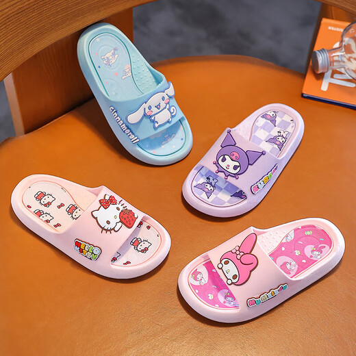 Kuromi children's slippers girls summer 2025 new cute cartoon indoor home girl baby slippers purple Kuromi 32.5 32-33 inner length 20.5CM