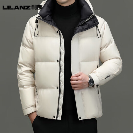 利郎（LILANZ）鹅绒羽绒服男高端品牌冬季商务休闲防寒保暖时尚青中年外套男 黑色 M