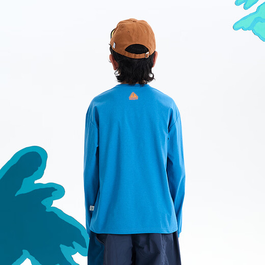 Mipo cyclone quick-drying T-shirt 26 spring new children's long-sleeved round neck bottoming top blue 120cm