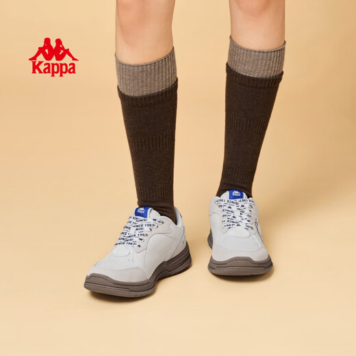 Kappa Kappa Women's Shoes Sports Shoes 2026 Spring New Soft Sole Light Casual Shoes Outdoor Versatile Wear-Resistant Running Shoes Classic White/Brown Gray 37