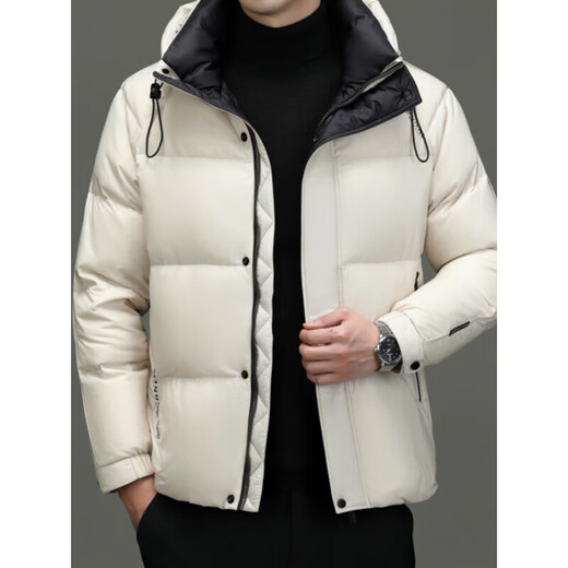 利郎（LILANZ）鹅绒羽绒服男高端品牌冬季商务休闲防寒保暖时尚青中年外套男 黑色 M