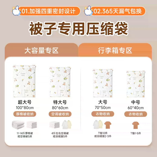 Yusenyi Vacuum Clothes Bag Storage Household Compressed Cotton Quilt Down Jacket Special Waterproof Artifact Clothes Bag Organizer Moisture-proof Electric Pump Package is suitable for 99 compression bags on the market. 9 packs (3 extra large-3 large-3 medium) are suitable for renting.