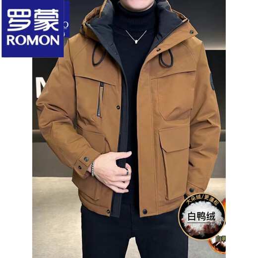 ROMON Windproof Down Jacket Men's 2025 New Outdoor Sports Winter Thickened Brand Winter Youth Jacket Army Green M 90-110