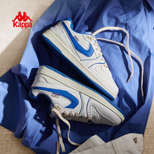 Kappa (Kappa) Women's Shoes Women's 2025 Winter New Thick Soled Height White Shoes Soft Soled Sports Shoes Casual Versatile Couple Shoes Classic White/Mao Yue Blue 39