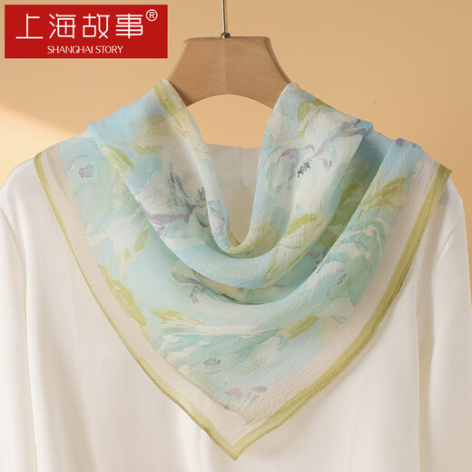 Shanghai Story 100% Mulberry Silk Gauze Scarf Women's Silk Chinese Square Scarf Silk Scarf Shawl Gift Box for Mom's Birthday Gift