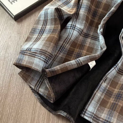 Boys' spring shirts 2026 new style children's handsome autumn versatile plaid long-sleeved shirts and jackets for middle-aged and older children trendy picture color plus velvet high quality heavyweight 130