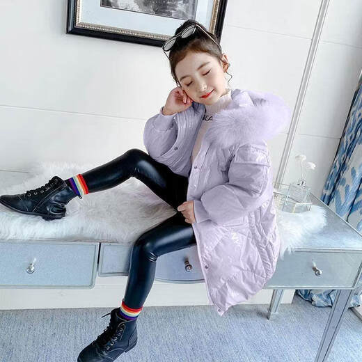 G.duck baby girl down jacket new shiny no-wash trendy winter coat 2025 new plus velvet warm jacket trendy pink 120