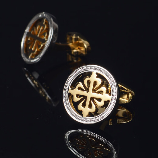 Qiyuemang golden four-leaf clover men's French shirt cuff buttons buttons cuff buttons business formal shirts suits gentleman fashion x117_golden four-leaf clover