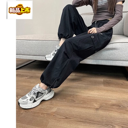 Early diameter plus cashmere black overalls for women in autumn and winter new high waist slimming American style leggings plus fleece pants black (thick plus cashmere) M