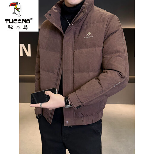 Woodpecker (TUCANO) down jacket men's thickened jacket 2025 new winter trendy brand style fashionable stand-up collar warm winter jacket black M