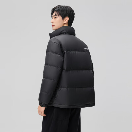 Xue Zhongfei's new all-match fashion casual slanted pocket men's and women's short stand collar down jacket couple style black|8056 L 175/92A