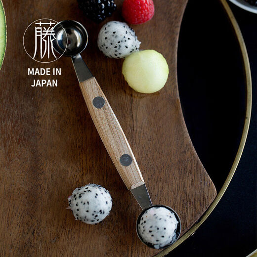 Printed and connected Japanese-made stainless steel fruit digging artifact ball digging device divider digging watermelon ice cream spoon double-headed ball digging device