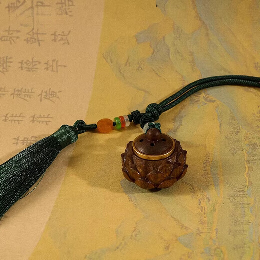 Lotus Aromatherapy Car Perfume Exquisite high-end sweet orange essential oil anti-depressant, soothing, sleep-aiding and incense diffuser wooden car hanging Lotus Aromatherapy Car Hanging Tsukino Lengshan 10ml