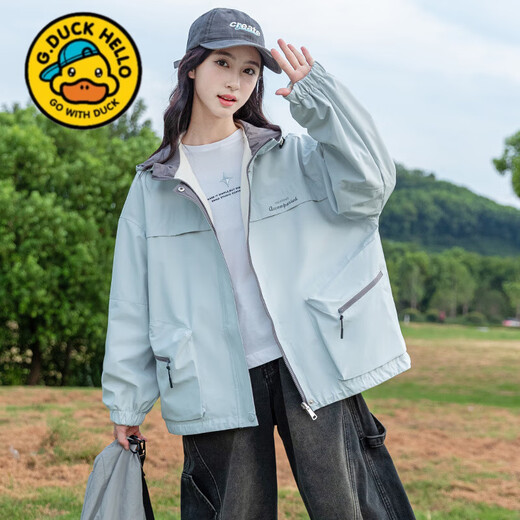 G.duck Little Yellow Duck Girls' Jacket Spring and Autumn New Reversible Style Top Reversible Jacket 150 cm