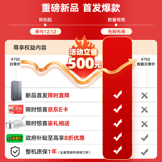 SIEMENS's blockbuster new product Bona Fresh 604L double-door ultra-large capacity refrigerator, long-term preservation of fruits and vegetables, 99.99% efficient antibacterial, orderly partitioning KA98CE161C blockbuster new product 604L/Star Silver