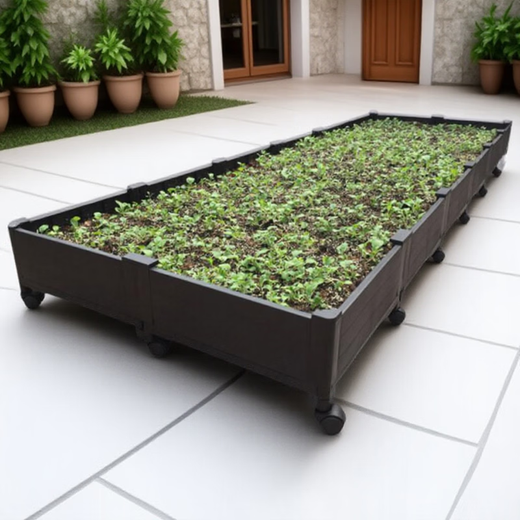 Lezai Lezai Datian rooftop vegetable planting box vegetable planting box balcony vegetable pot planting box artifact family vegetable flower pot length 180 width 60 depth with wheels - white