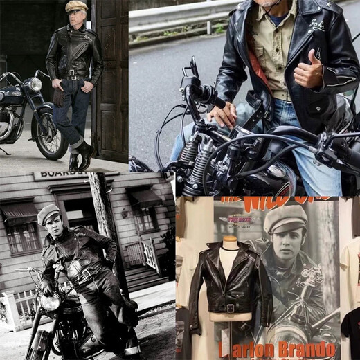 CHEVALPES international first-line brand new product 1.5MM thick classic 613 Marlon Brando vegetable-tanned horsehide leather jacket bias-launched vegetable-tanned horsehide S