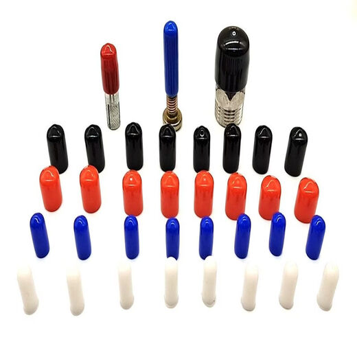 Rubber protective sleeve cylindrical bolt thread cap PVC cylinder dust cap color rubber sleeve black inner diameter 1.5 (1000 pieces)