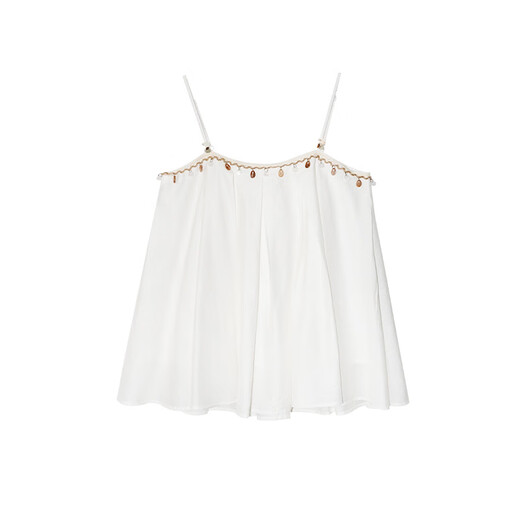 Interpretation of Beauty NEWOPEN25 Summer French Pure Desire Sexy Tencel Double Root Strap Top Women S5317 Blue S