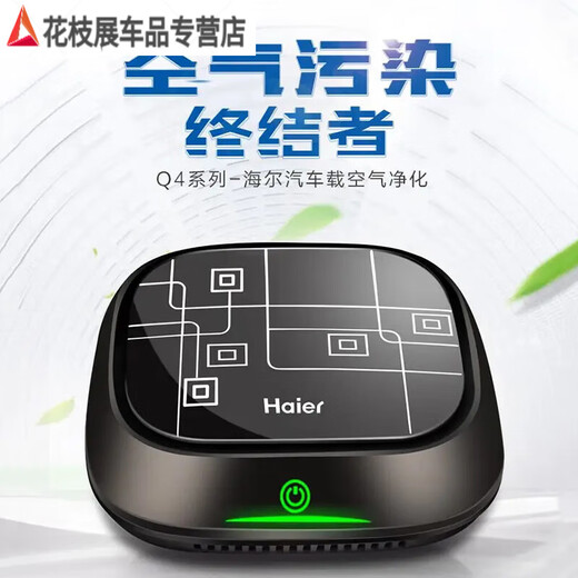 Use Chenhaier Car Air Purifier Q4S to remove formaldehyde, odor, haze, negative ion oxygen bar, black standard + filter