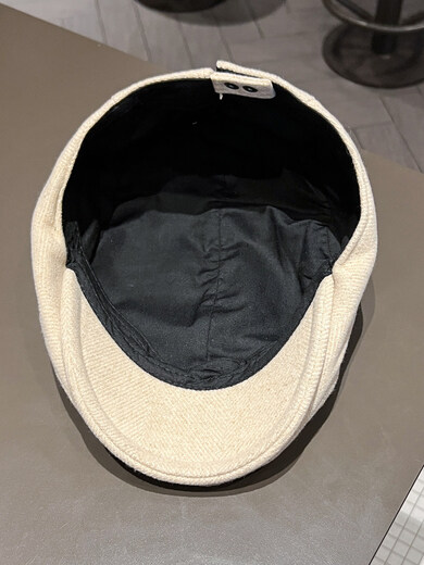 San Rodeo forward hat newsboy hat British style retro newsboy hat men and women autumn and winter new versatile face-showing small peaked cap reverse beige M (56-58cm) adjustable b