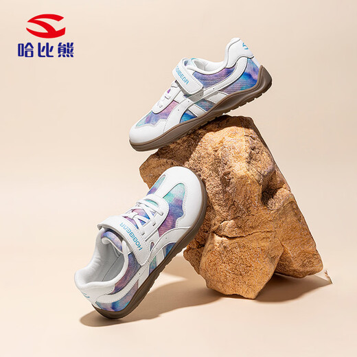 HOBIBEAR children's shoes spring new all-match casual shoes children's sports sneakers for boys and girls moral training shoes 617166 white camouflage 30