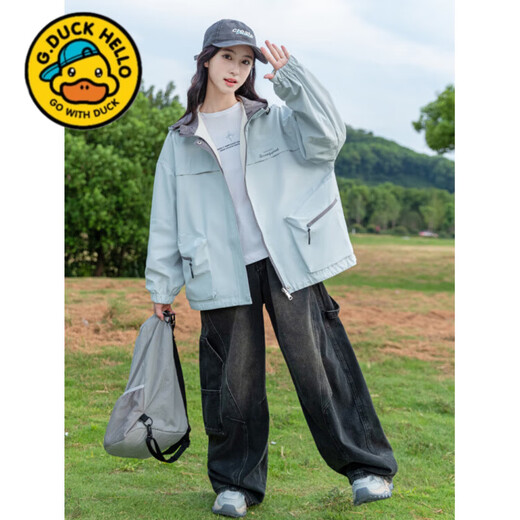 G.duck Little Yellow Duck Girls' Jacket Spring and Autumn New Reversible Style Top Reversible Jacket 150 cm