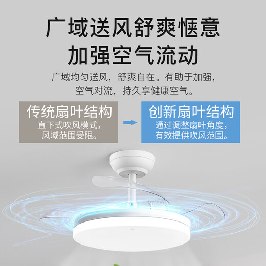 NVC fan light LED ceiling fan light invisible fan modern simple frequency conversion dining room bedroom living room remote control high color rendering lamp recommended! Qingfeng 36W/high CRI/IP40 protection