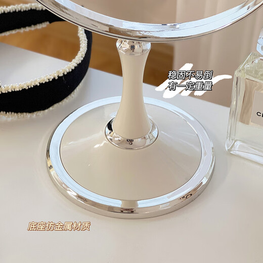 Cosmetic mirror, home desktop, table top, makeup table mirror, office bedroom cosmetic mirror, student dormitory magnification, pink shell 3-color lamp, 800 mAh, dual-use