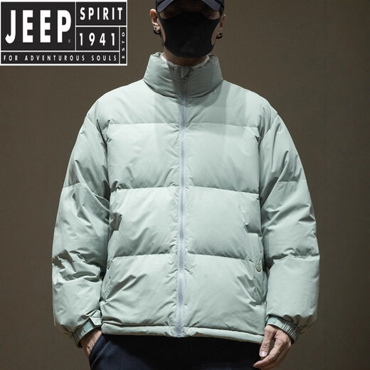 JEEP SPIRIT简约时尚感新款羽绒服男宽松舒适保暖简约休闲男装外套 寒冬阴天色 3XL 【160-185】