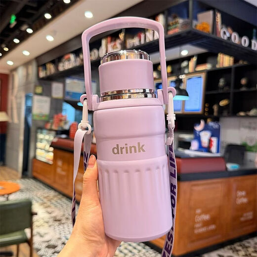 Wing Fantasy Winter Thermos Cup Large Capacity Boys Tea Water Separation Cup Outdoor Sports Kettle Portable Student Water Cup Blue 750ml