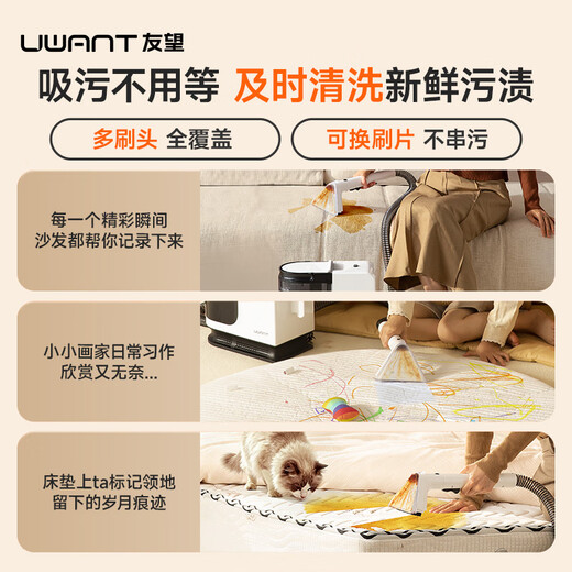 UWANT Flagship Fabric Cleaning Machine Washing and Suction All-in-one Machine Household Carpet Sofa Mattress Lucky Cat Steam Multifunctional Steam Cleaner Lucky Cat