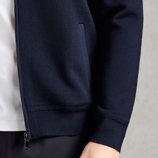 Lotz 100% worsted sheep wool & machine washable old money style cardigan sweater winter thickened warm jacket for men