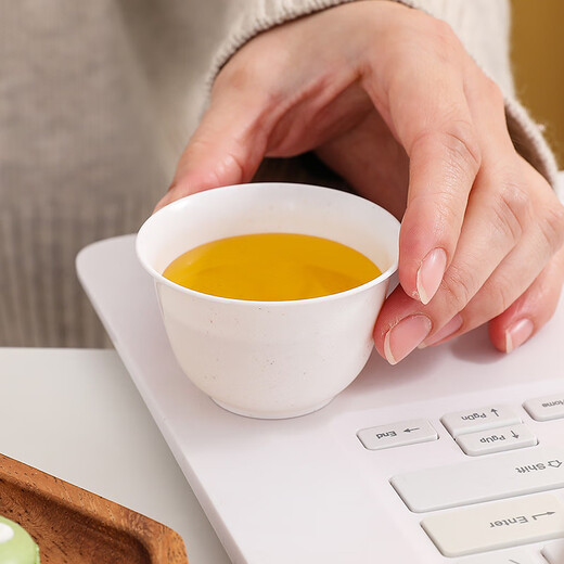 Denbigh disposable kung fu thickened rice husk small tea set cup high-end space tea cup 60ml 50 only with cup holder