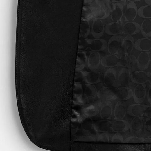 蔻驰（COACH）FW 纯色翻领单排扣长袖皮衣 男款 黑色 黑色 XS