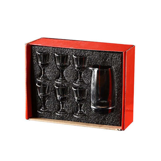 Tuojin German imported high-quality glass liquor cup, small wine cup, wine divider, gift box, wine set, gift set, No. 14 boutique wine set, 6 cups + 1 pot