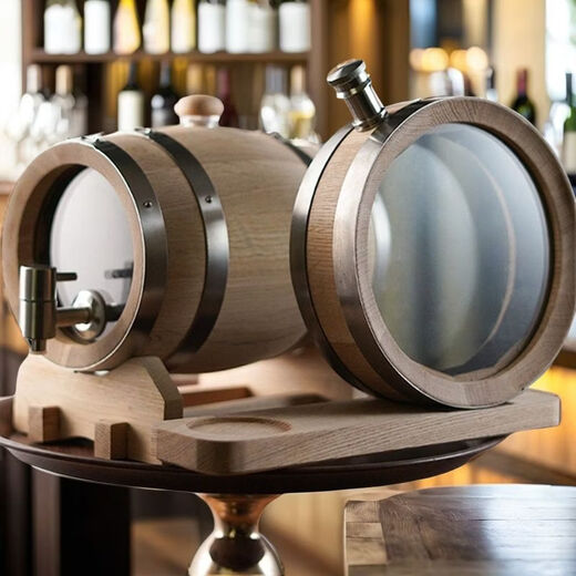 Fantasy 800M brandy barrel visual glass barrel cocktail sherry barrel soaking barrel 5 liter steel stopper