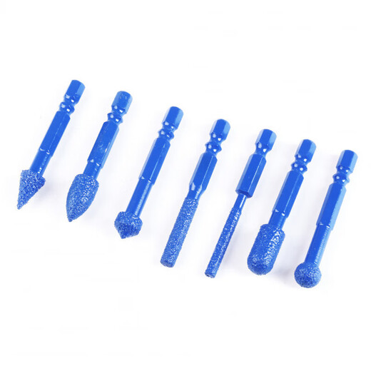 Diamond grinding head seven-piece set, carbide rotary file, stainless steel ceramic special and efficient deburring, polishing, trimming and engraving multi-function tool