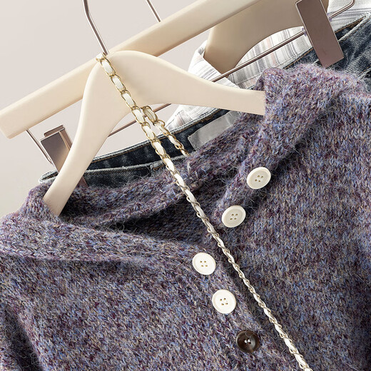 She Chihan Sheep Wool Hooded Loose Sweater Women's 2025 Winter New Soft Waxy Lazy Style Pullover Top