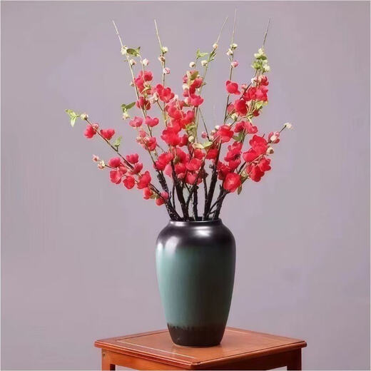 Full of blooms, red plum hydroponic fresh branches with buds, flowers and plants, indoor water-cultured dried wintersweet flowers, 60-70cm red plum fresh branches, 15 branches, a must-have in winter, with buds and nutrient solution