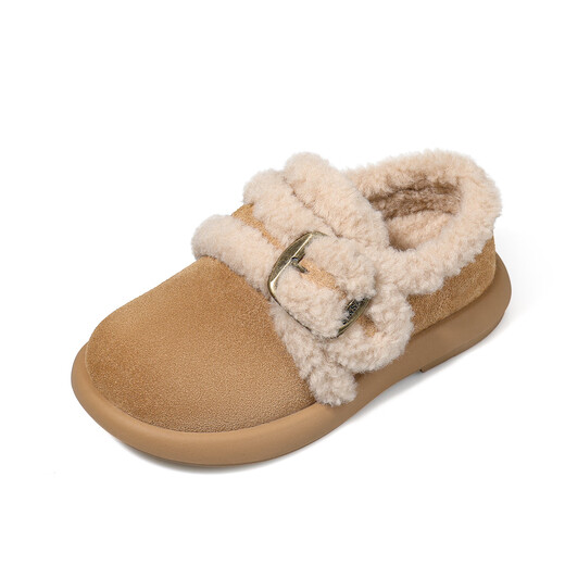 Saturday children's shoes, girls' plus velvet cotton shoes, new winter versatile shoes, warm children's casual shoes, Nuanyangtuo 37