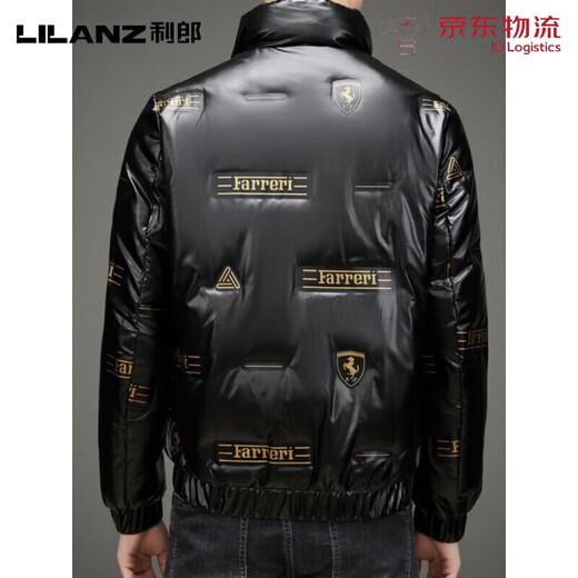 LILANZ Мужской глянцевый несмываемый пуховик Короткий зимний стиль Утепленный модный красивый повседневный утиный черный цвет L _Рекомендуется 100-120 Джин Джин равен 0,5 кг для ношения