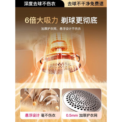 GERTHRON German Hair Ball Trimmer Shaver Clothes Pilling Remover Home Shaving Hair Remover Ball Remover Elegant White Standard Model Comes with Titanium Alloy Blade + Intelligent Digital Display Does Not Damage Clothes