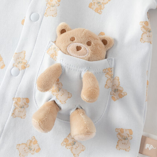 DAVE&BELLA baby girl's Category A jumpsuit spring clothing boy's cotton romper baby printed harem