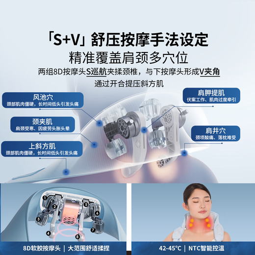 Miaojie R3mini cervical spine massager massage shawl, shoulder and neck massager, shoulder trapezius, waist, back and neck multi-functional massager, practical birthday gift for elders, men and women, navy blue