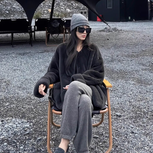 Xiaohongshu's popular large sleeves mink velvet fur coat for women 2025 new winter high-end unique designer gray M90118Jin Jin is equal to 0.5kg one size fits all