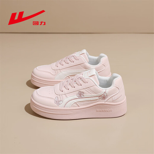Pull back women's shoes thick-soled casual sneakers for women 2026 spring popular soft-soled versatile student white shoes for women pink rice 36